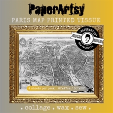 PaperArtsy Printed Tissue - Paris Map