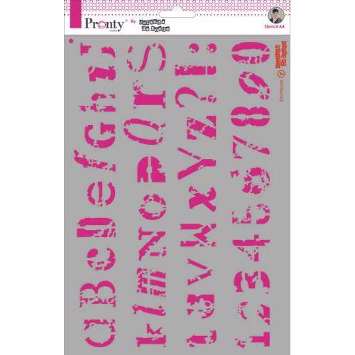 Pronty Mask Stencil - Alphabet Grunge (A4)