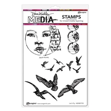 Dina Wakley Cling Rubber Stamp Set - Let it Fly