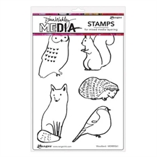 Dina Wakley Cling Rubber Stamp Set - Woodland