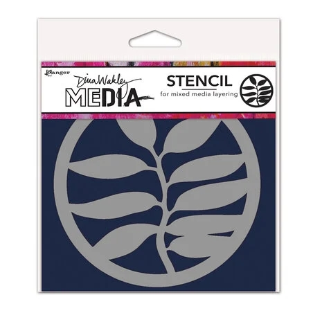 Dina Wakley Stencil - A Frond Coaster