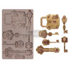 Prima / Finnabair Decor Mould 5x8" - Mechanical Lock & Keys
