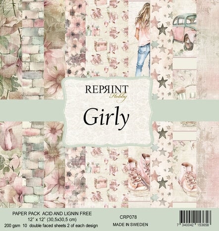 RePrint Scrapbooking Paper pack 12x12" - Girly