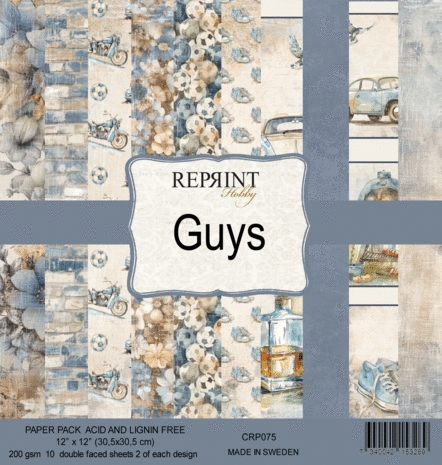 RePrint Scrapbooking Paper pack 12x12" - Guys