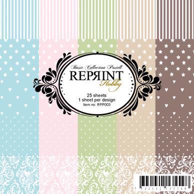 RePrint Scrapbooking Paper pack 6x6" - Basic Collection Pastel
