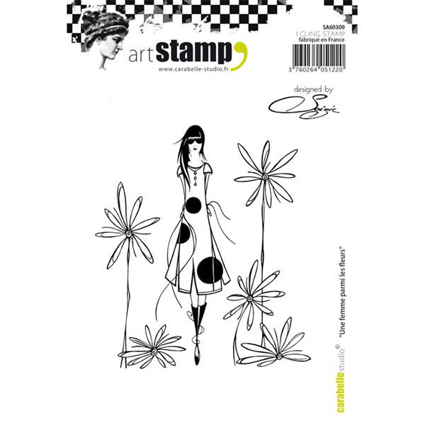 Carabelle Studio Cling Stamp Large - Une Femme parmi les Fleurs