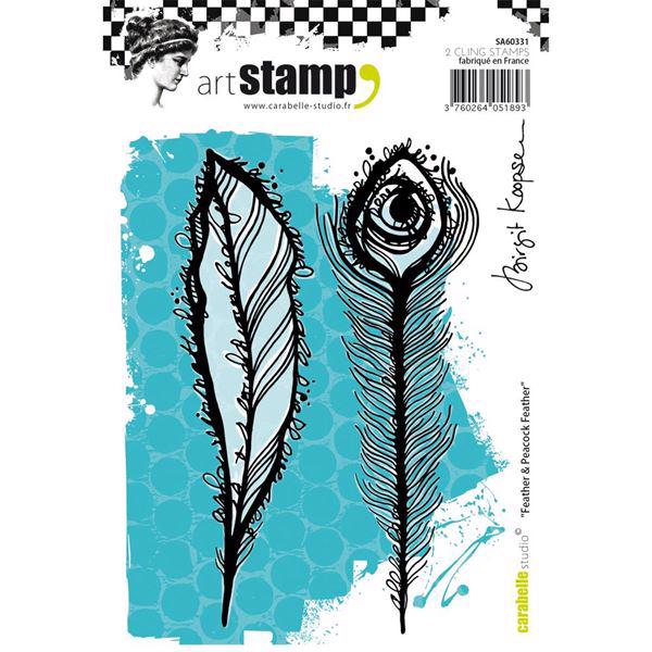 Carabelle Studio Cling Stamp Large - Feather & Peacock Feather