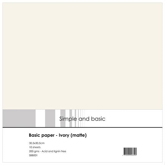 Simple and Basic Paper - 12x12" Ivory (matte)