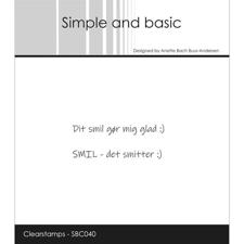 Simple and Basic Clear Stamp - Dit smil gør mig glad
