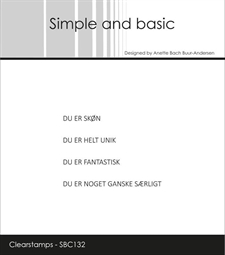 Simple and Basic Clear Stamp - Små Tekster / Du er Skøn m.fl.
