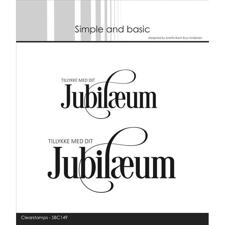 Simple and Basic Clear Stamp - STOR Tekst / Tillykke med dit Jubilæum