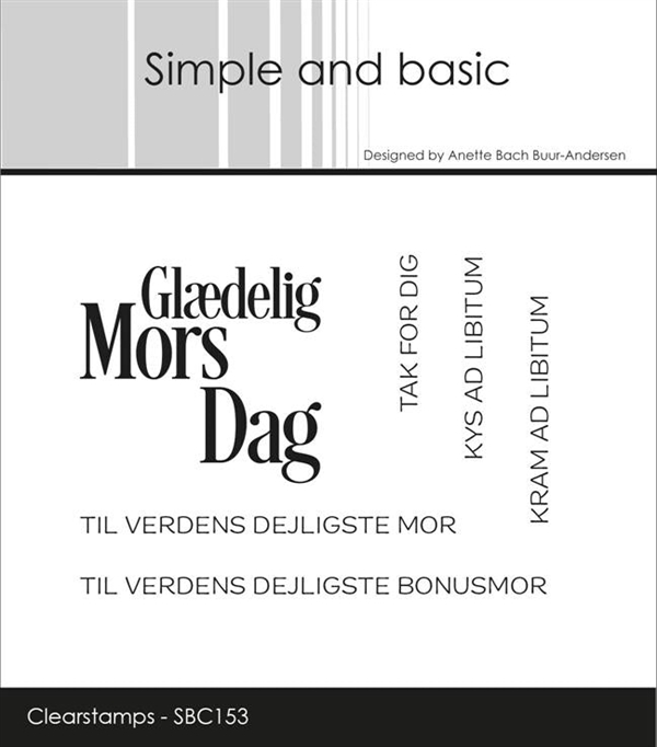 Simple and Basic Clear Stamp - Danske Tekster / Glædelig Mors Dag