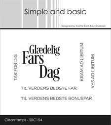Simple and Basic Clear Stamp - Danske Tekster / Glædelig Fars Dag