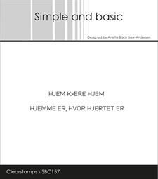 Simple and Basic Clear Stamp - Danske Tekster / Hjem kære hjem