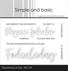 Simple and Basic Clear Stamp & Die Set - Fødselsdag