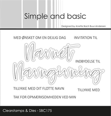 Simple and Basic Clear Stamp & Die Set - Navngivning