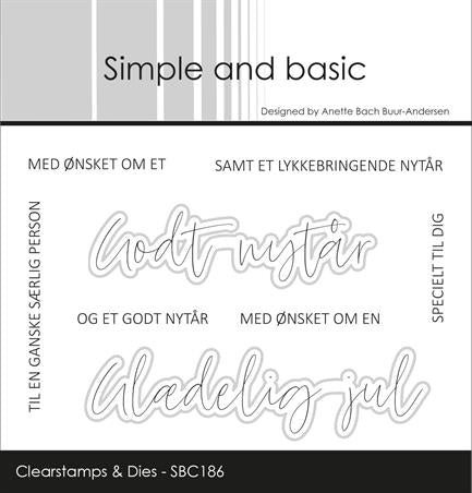 Simple and Basic Clear Stamp & Die Set - Glædelig Jul