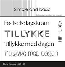 Simple and Basic Clear Stamp Set - Tillykke med Dagen