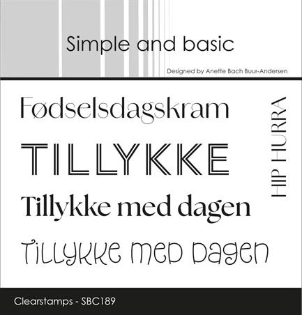 Simple and Basic Clear Stamp Set - Tillykke med Dagen