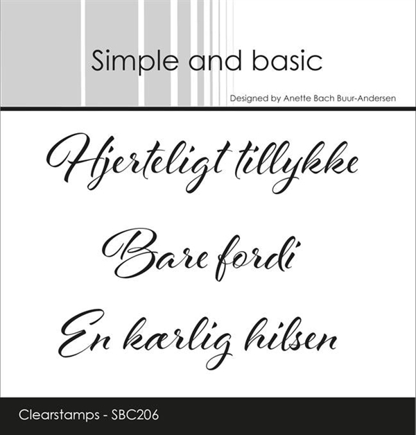 Simple and Basic Clear Stamp - Hjerteligt tillykke