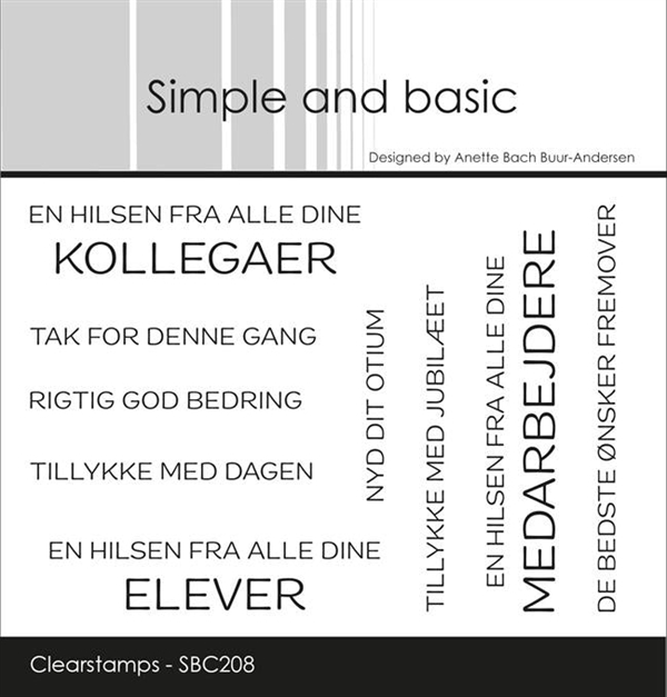 Simple and Basic Clear Stamp - En Hilsen m.fl. (jobrelaterede tekster)
