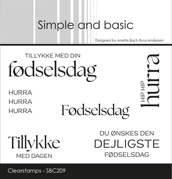 Simple and Basic Clear Stamp - Fødselsdag m.fl.
