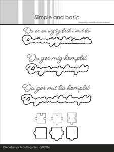 Simple and Basic Clear Stamp & Die Set - Du gør mit liv komplet m.fl.