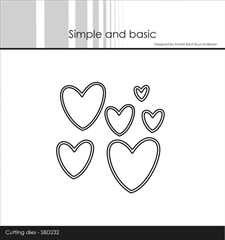 Simple and Basic Die - Outline Hearts