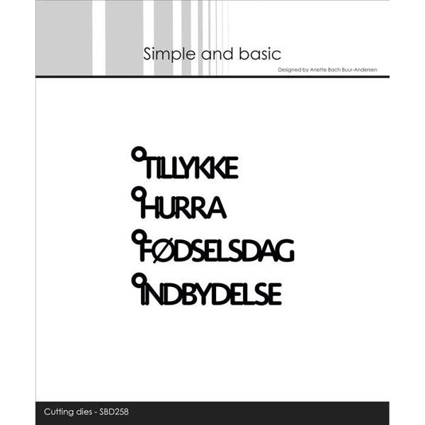 Simple and Basic Die - Texts w/Hanger - Danske tekster #1