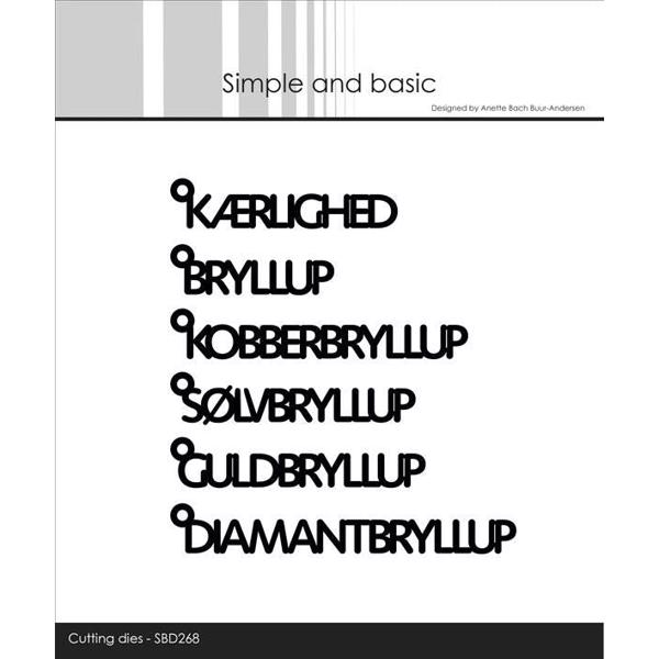 Simple and Basic Die - Texts w/Hanger - Danske tekster #3 (Kærlighed m.fl.)