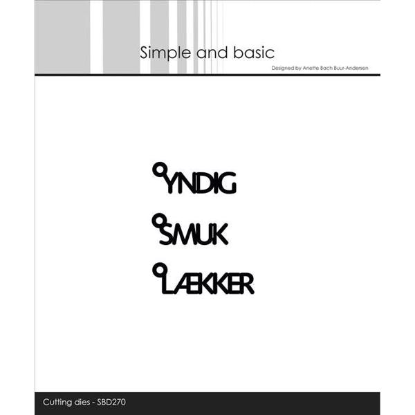 Simple and Basic Die - Texts w/Hanger - Danske tekster #5 (Yndig m.fl.)