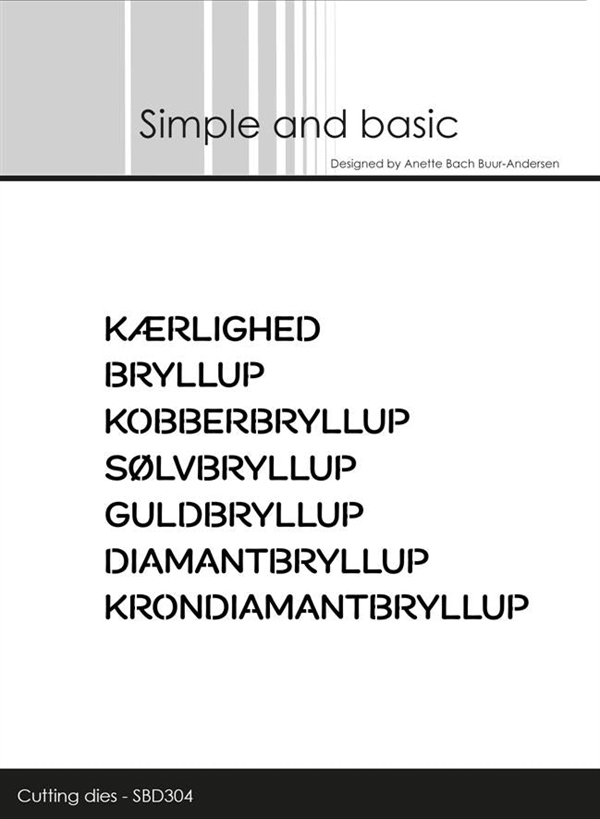 Simple and Basic Die - Cut Words Danske tekster #4 (Kærlighed m.fl.)