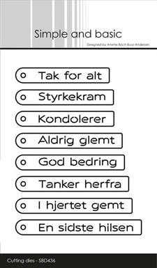 Simple and Basic Die - Danish Tag Texts / Tak for alt m.fl.