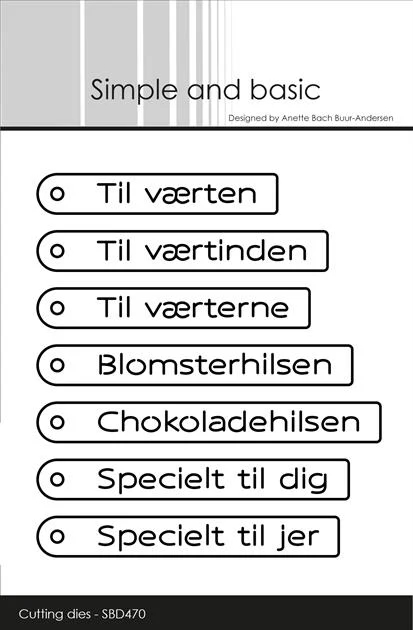 Simple and Basic Die - Danish Tag Texts / Til værten m.fl.