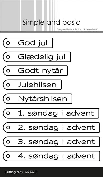 Simple and Basic Die - Danish Tag Texts / Christmas & Advent