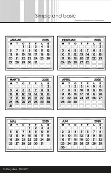 Simple and Basic Die - Calendar Tabs / Kalender Januar-Juni 2025