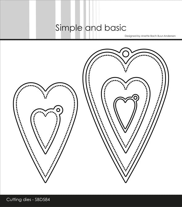 Simple and Basic Die - Oblong Hearts w. tag