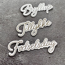 Simple and Basic Clear Stamp & Die Set - Tillykke - Fødselsdag - Bryllup