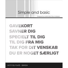 Simple and Basic HOT FOIL Plate - Tekster / Gavekort m.fl.