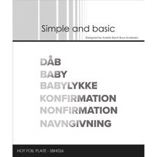 Simple and Basic HOT FOIL Plate - Tekster / Dåb m.fl.
