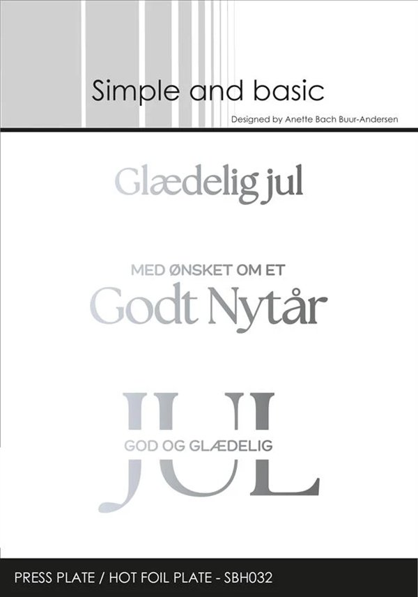 Simple and Basic Press & Hot Foil Plate - Tekster / Glædelig Jul m.fl.