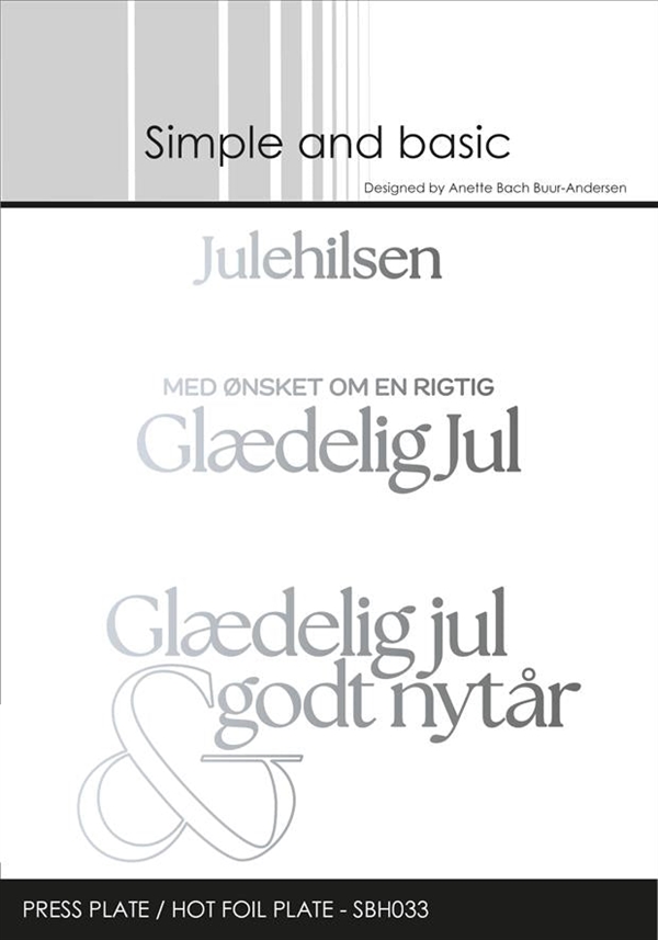 Simple and Basic Press & Hot Foil Plate - Tekster / Julehilsen m.fl.