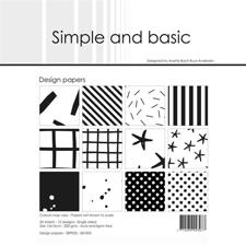 Simple and Basic Design Papers - Jet Black 15x15 cm (lille)