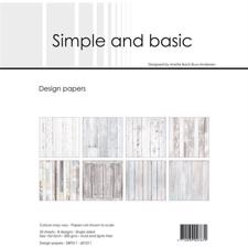 Simple and Basic Design Papers - White Wood 15x15 cm (lille)