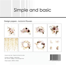 Simple and Basic Design Papers - Autumn Flowers 15x15 cm (lille)