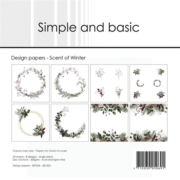 Simple and Basic Design Papers - Scent of Winter 15x15 cm (lille)