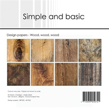 Simple and Basic Design Papers - Wood, Wood, Wood 15x15 cm (lille)