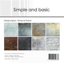 Simple and Basic Design Papers - Stones & Texture 15x15 cm (lille)