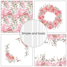 Simple and Basic Design Papers - Opulent Pink Flowers 15x15 cm (lille)