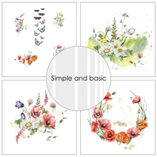 Simple and Basic Design Papers - Summer Meadow 15x15 cm (lille)